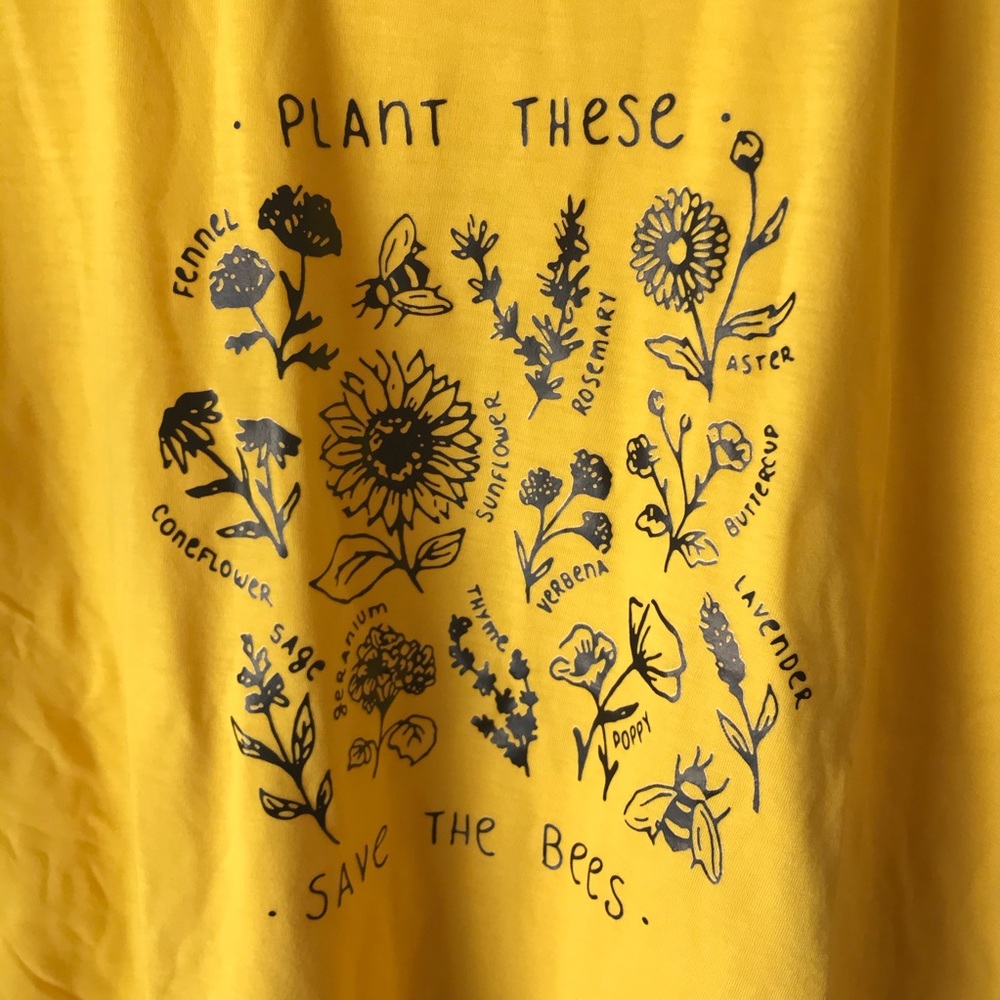 Yellow Save the Bees Graphic Tee - Picture 6 of 6